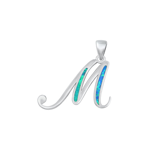 Silver Initial Pendant - M