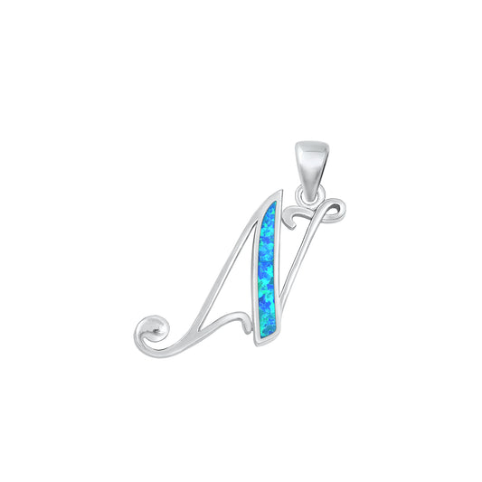 Silver Initial Pendant - N