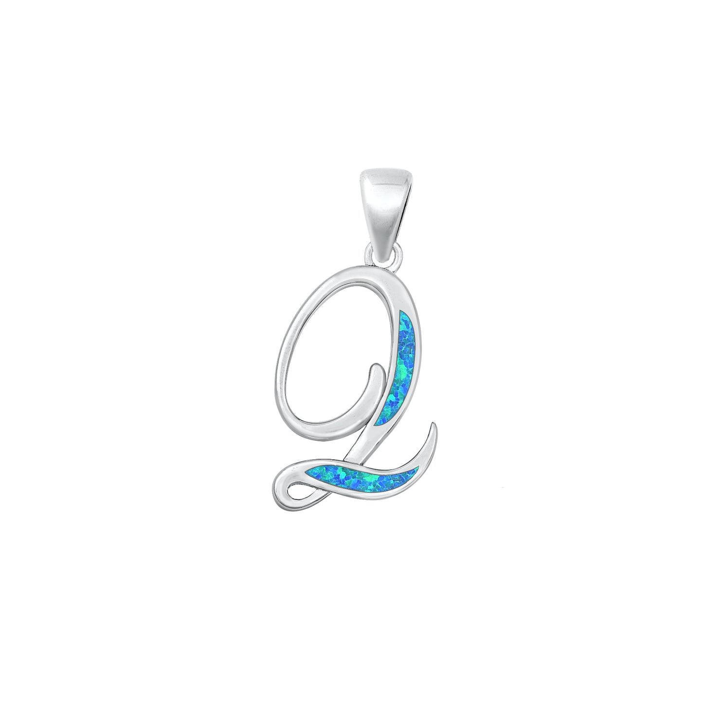 Silver Initial Pendant - Q