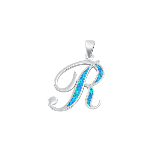 Silver Initial Pendant - R