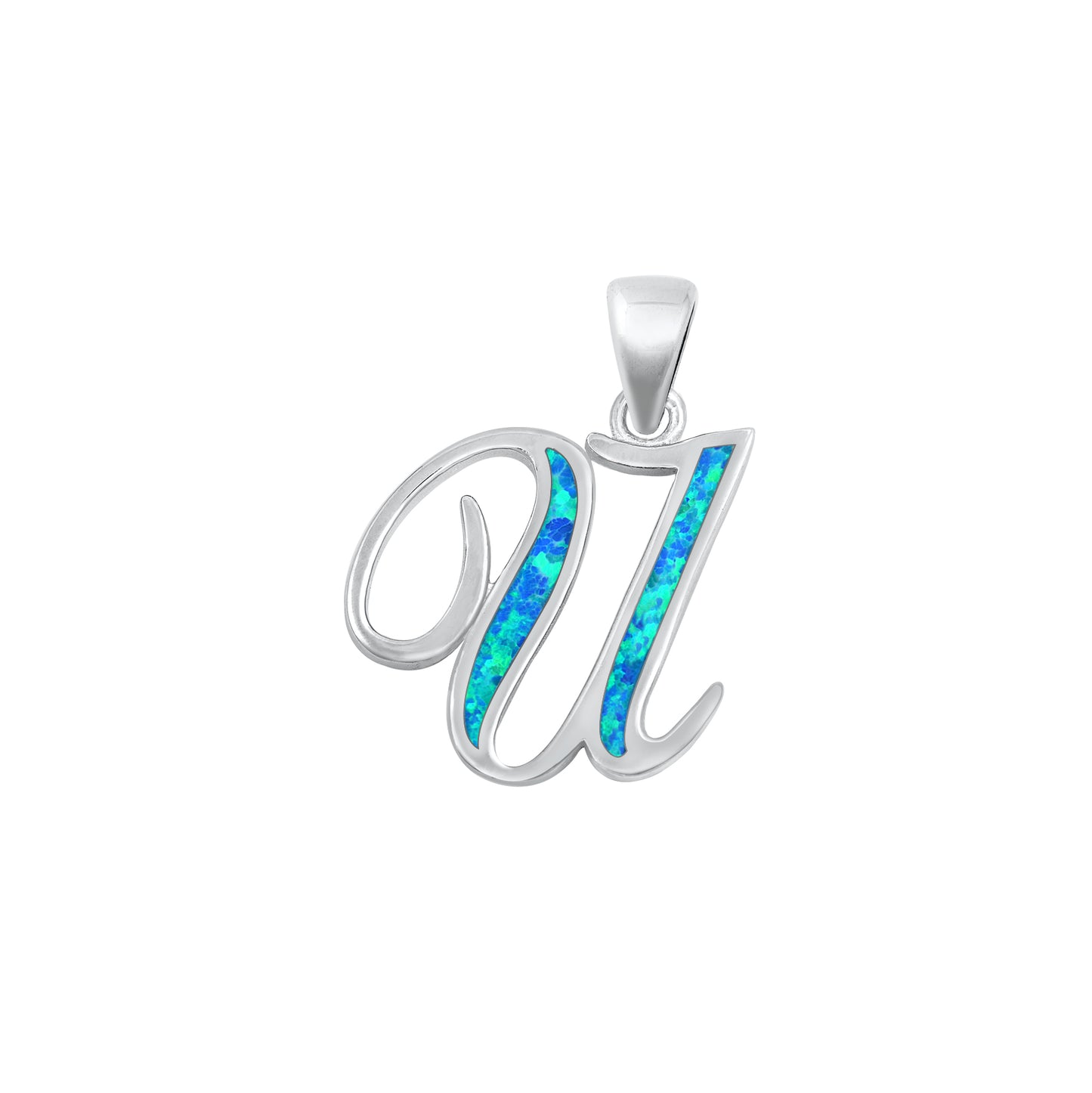 Silver Initial Pendant - U