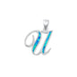 Silver Initial Pendant - U