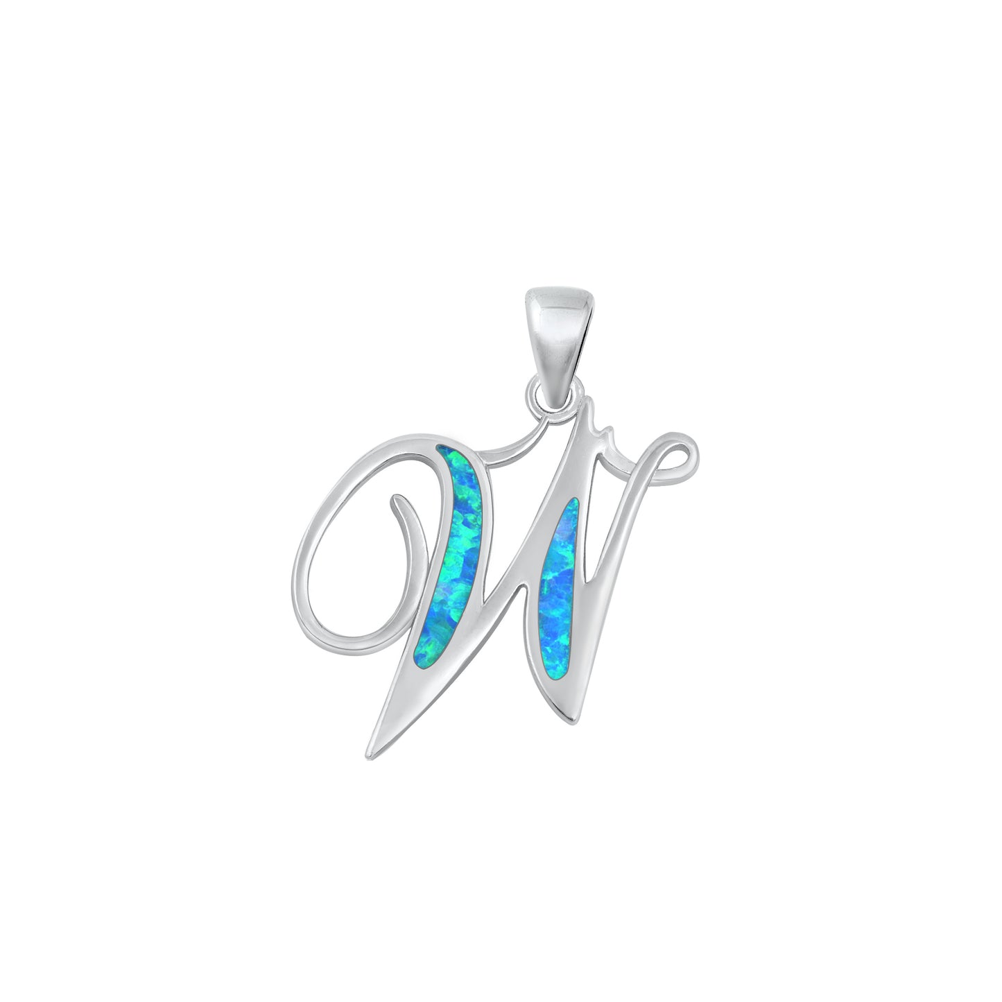 Silver Initial Pendant - W