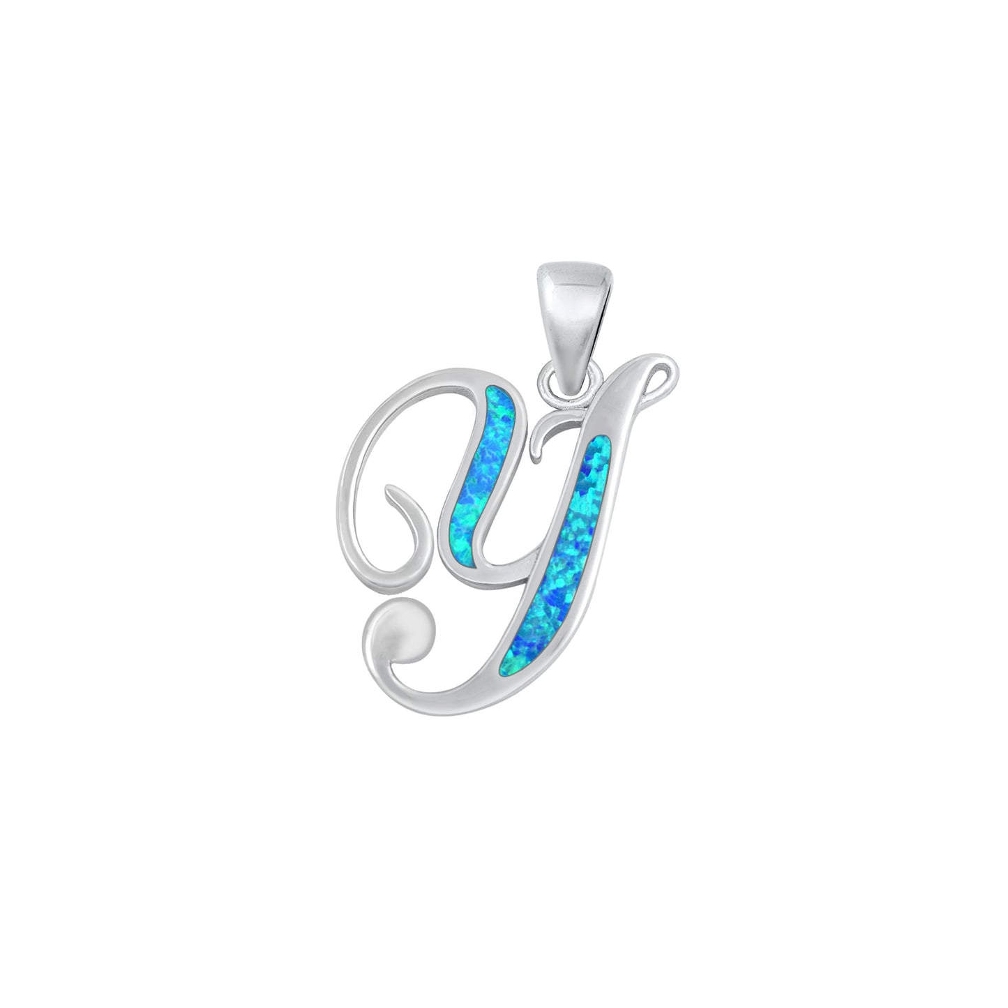 Silver Initial Pendant - Y