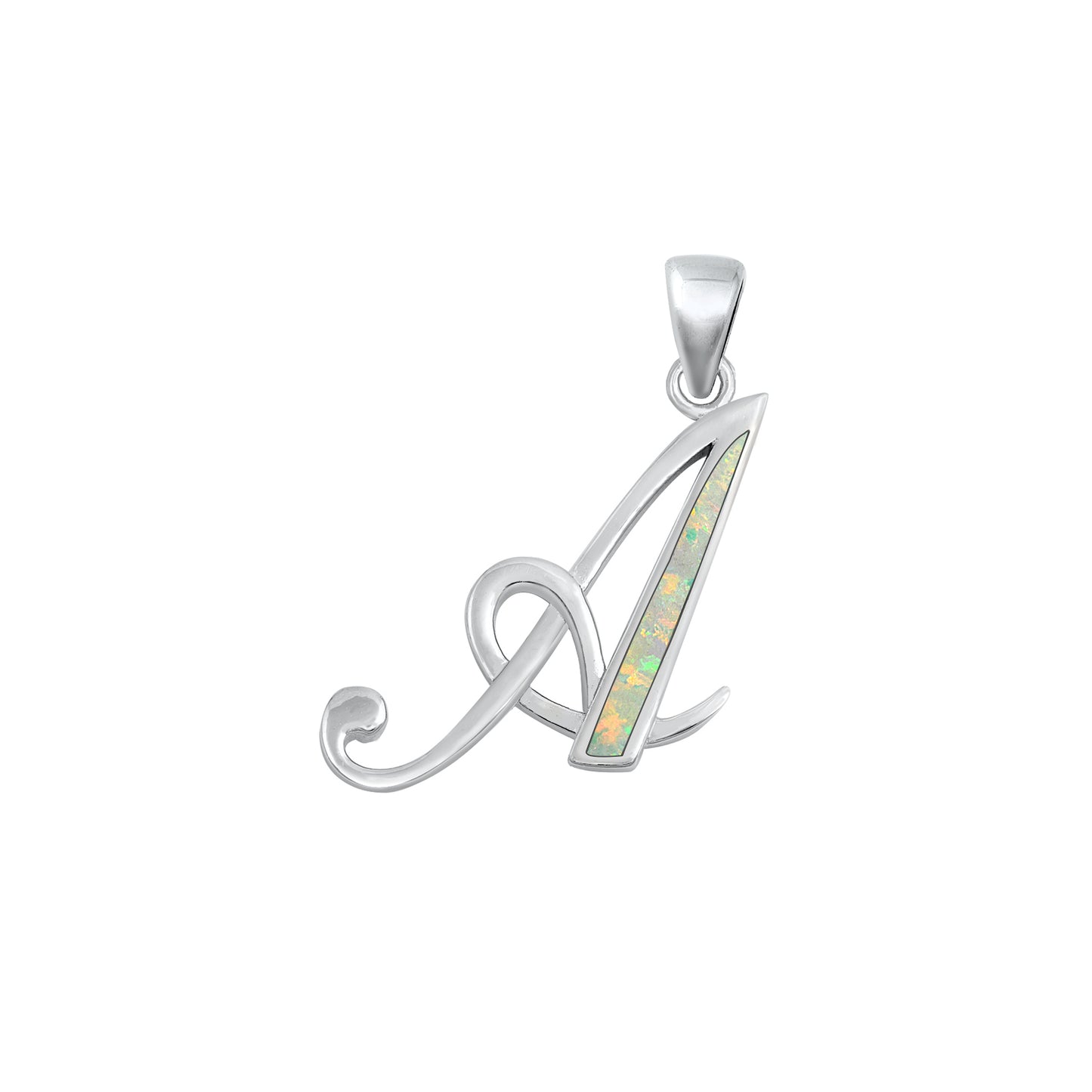 Silver Initial Pendant - A