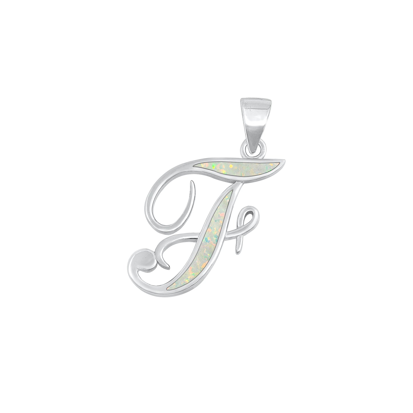 Silver Initial Pendant - F