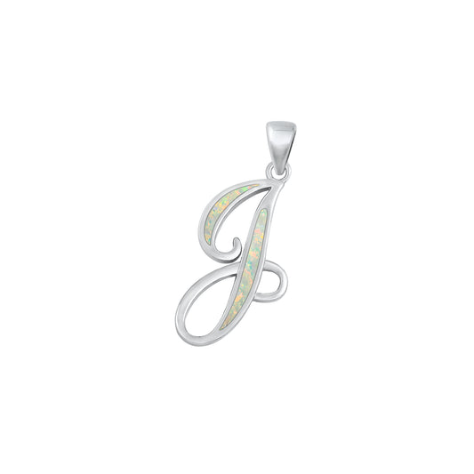 Silver Initial Pendant - J