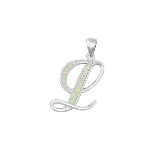 Silver Initial Pendant - L