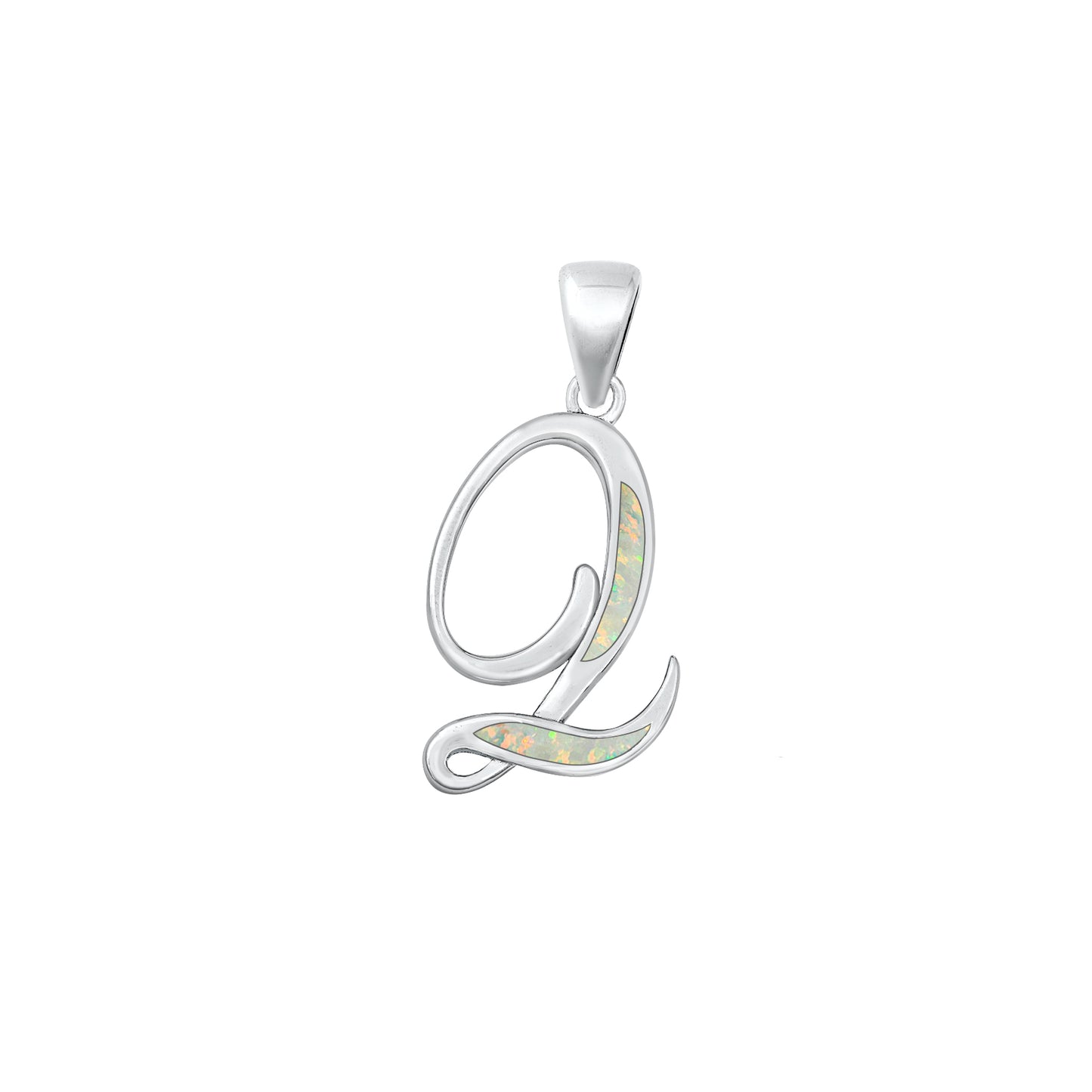 Silver Initial Pendant - Q