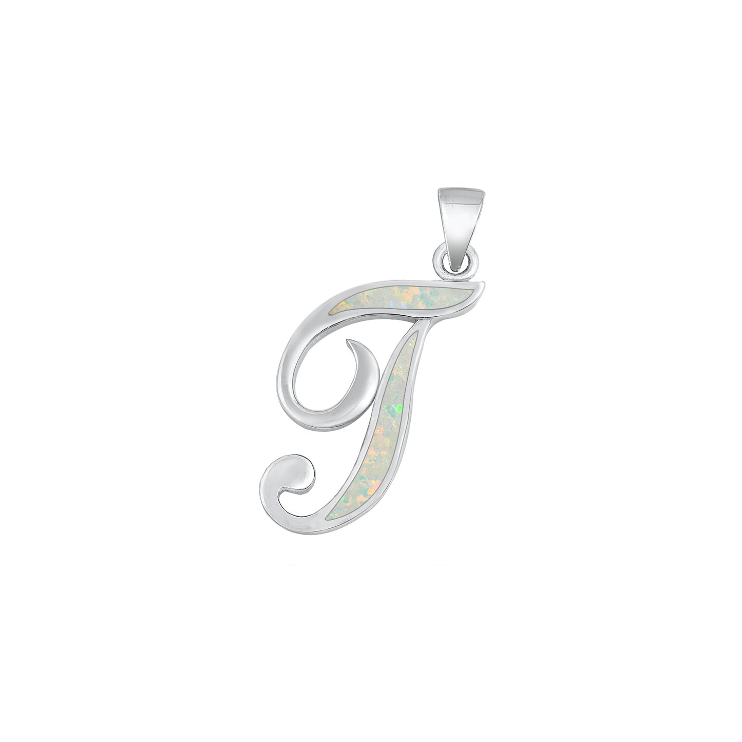 Silver Initial Pendant - T