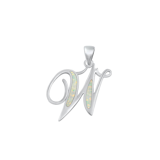 Silver Initial Pendant - W