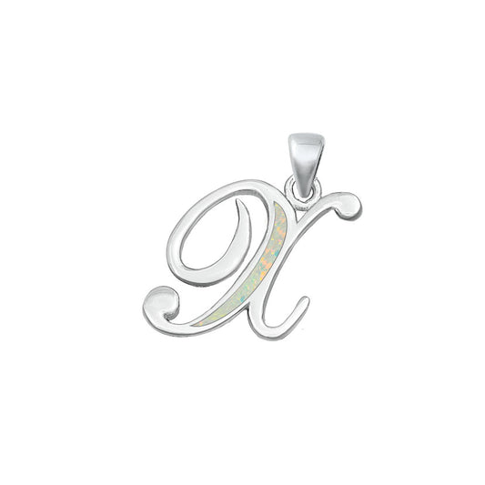 Silver Initial Pendant - X