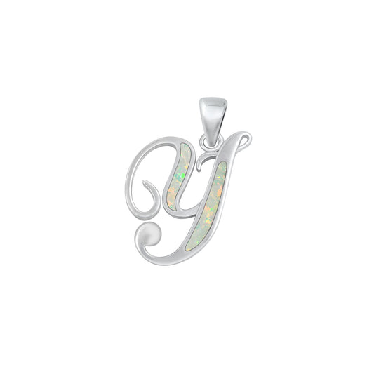 Silver Initial Pendant - Y