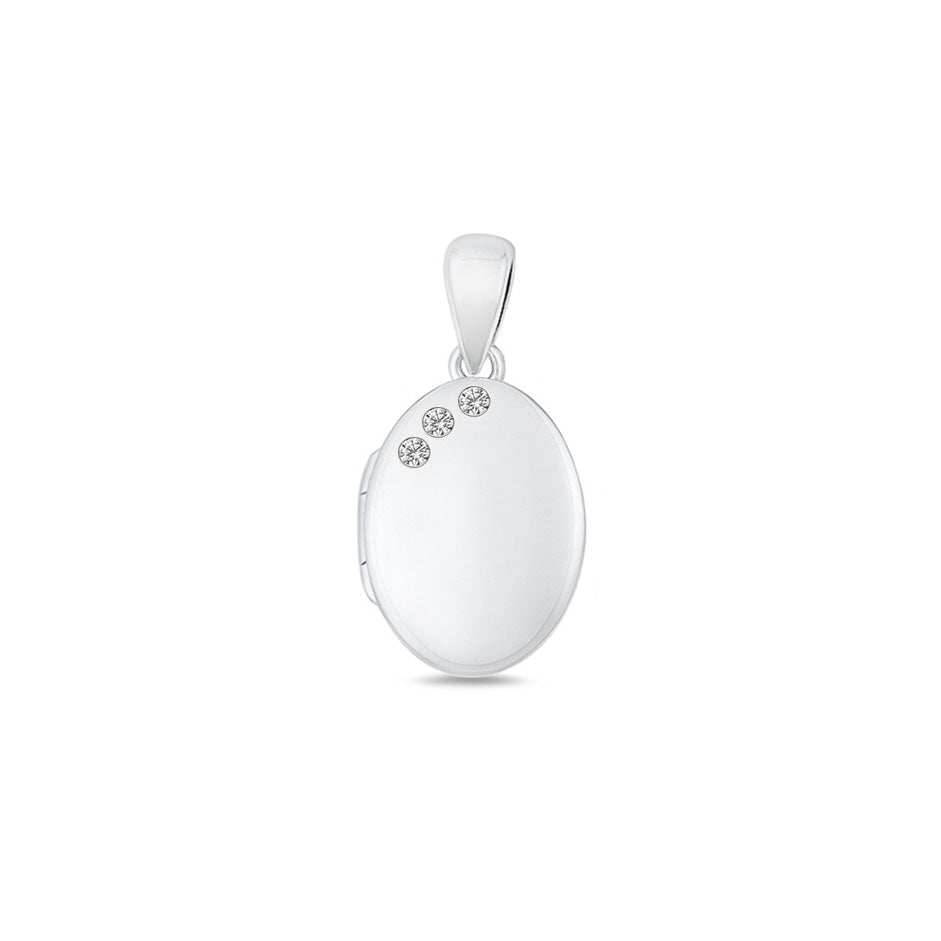 Silver Oval Locket Pendant