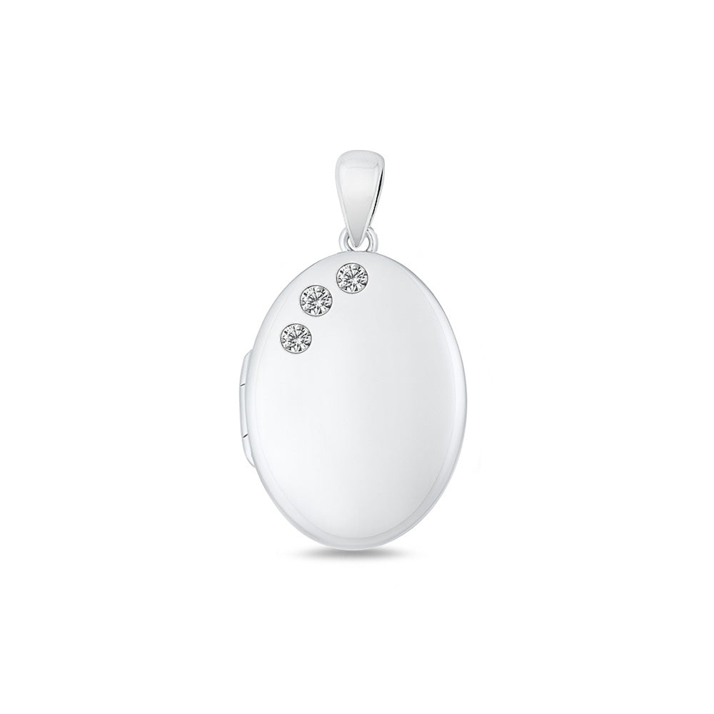 Silver Oval Locket Pendant