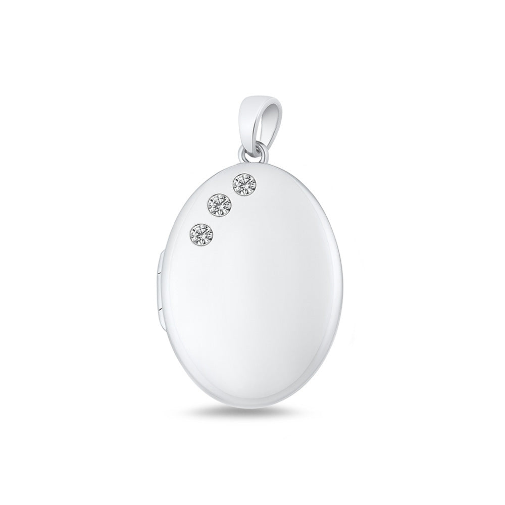 Silver Oval Locket Pendant