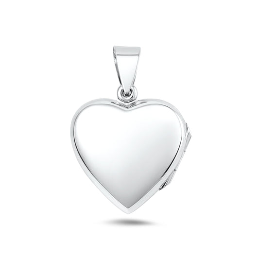 Silver Heart Locket - 26 mm