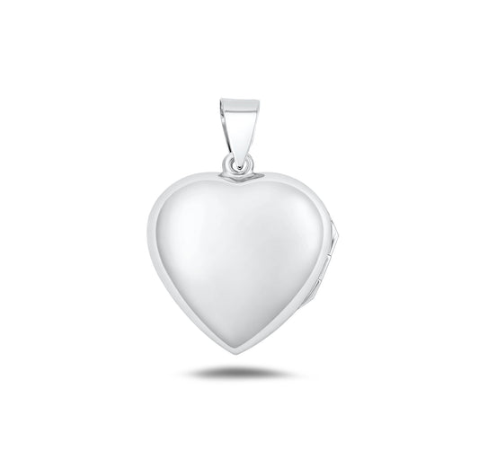Silver Heart Locket - 24 mm