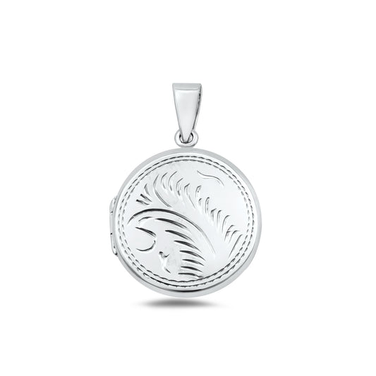 Silver Engraved Locket Pendant