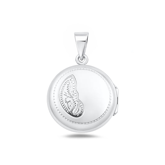 Silver Engraved Locket Pendant