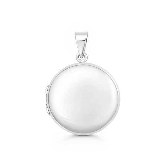 Silver Round Locket - 25 mm