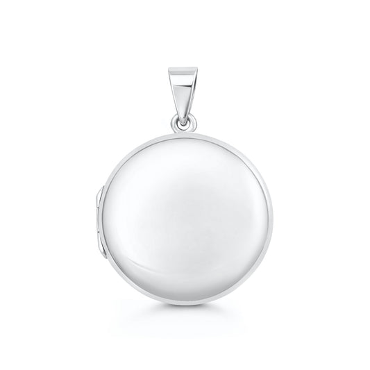 Silver Round Locket - 29 mm