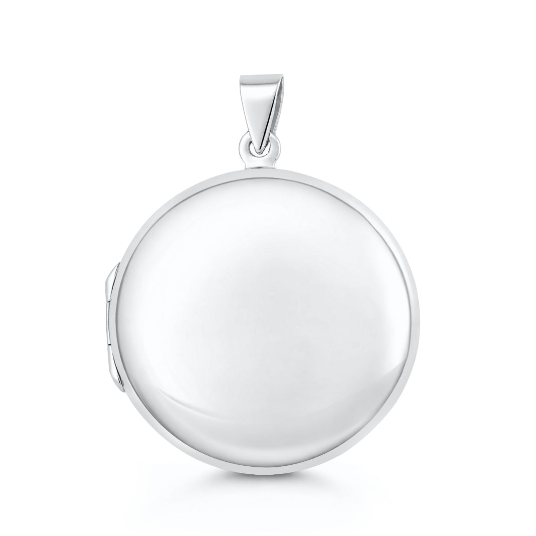 PK370243 Sterling Silver 35mm Flat Round Locket Pendant | Wholesale ...