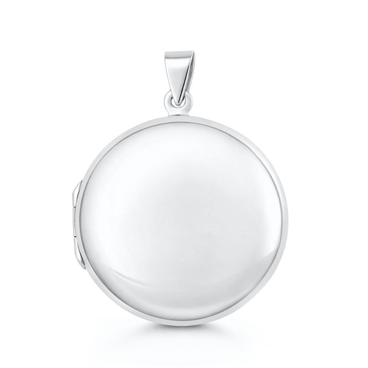 Silver Round Locket - 35 mm