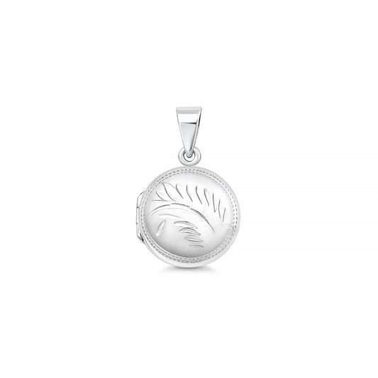 Silver Engraved Round Locket