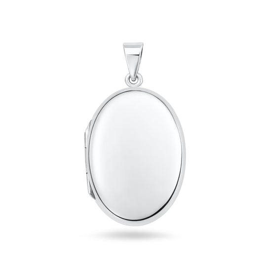 Silver Oval Locket - 32 mm