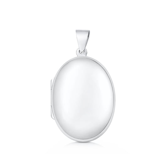 Silver Oval Locket - 30 mm