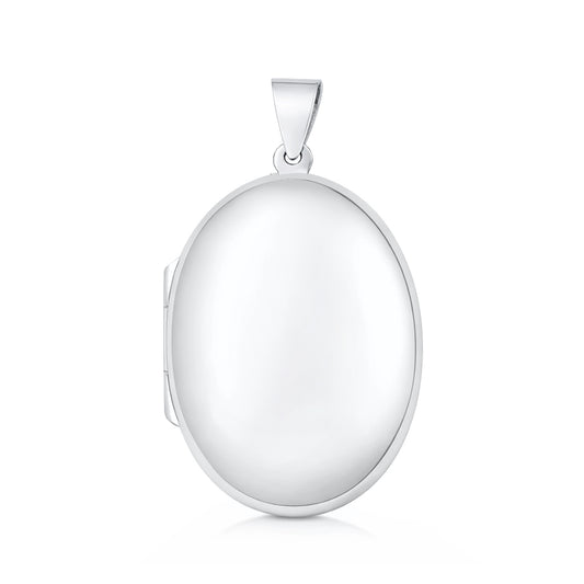 Silver Oval Locket - 35 mm