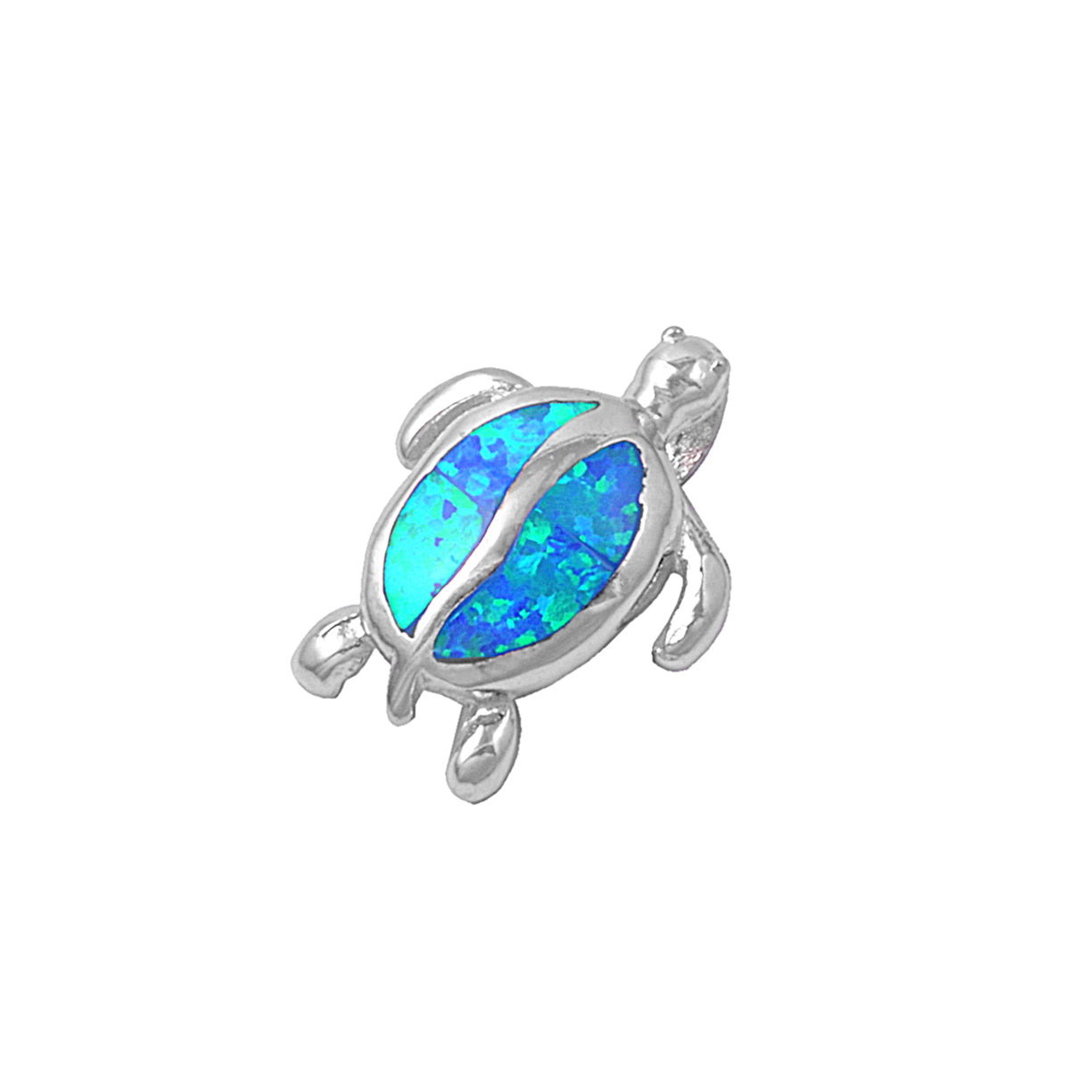 Silver Lab Opal Pendant - Turtle