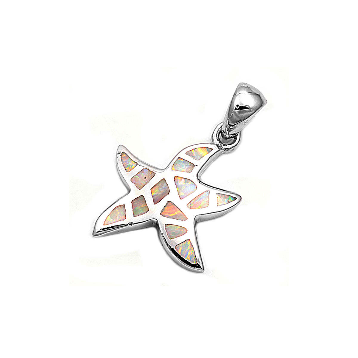 Silver Lab Opal Pendant - Starfish