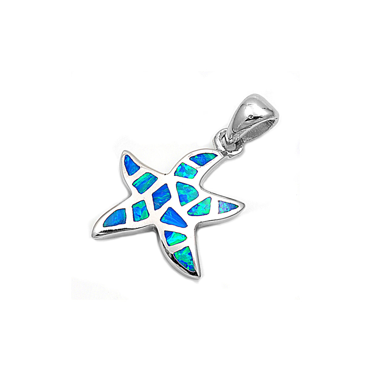 Silver Lab Opal Pendant - Starfish