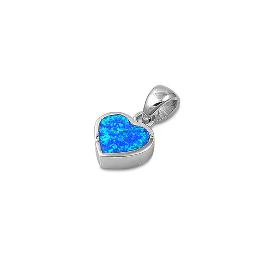 Silver Lab Opal Pendant - Heart