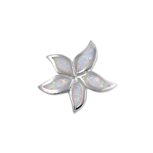 Silver Lab Opal Pendant - Flower