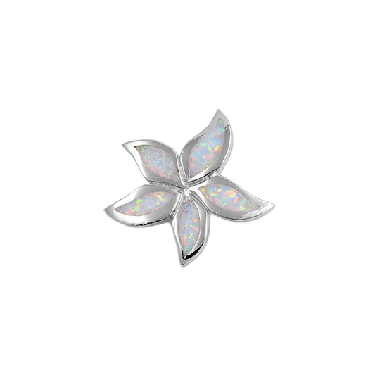 Silver Lab Opal Pendant - Flower