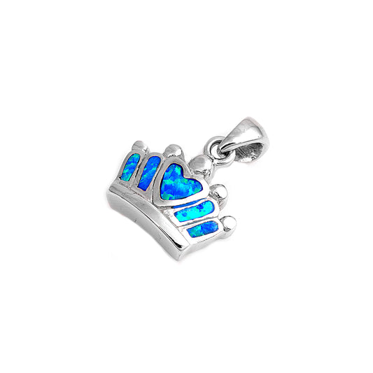 Silver Lab Opal Pendant - Crown