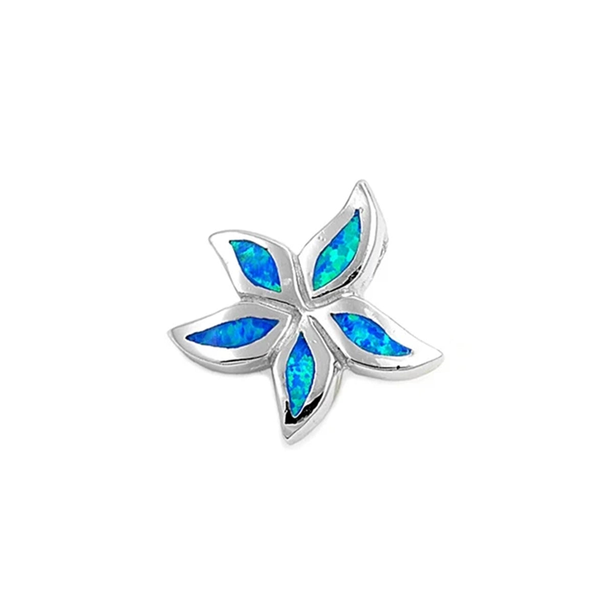 Silver Lab Opal Pendant - Flower