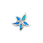 Silver Lab Opal Pendant - Flower