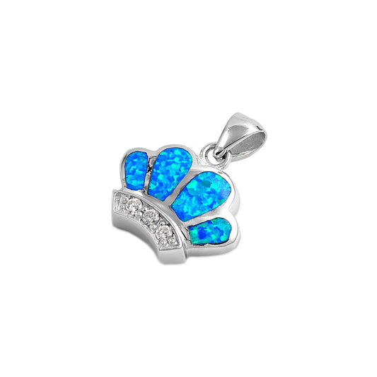 Silver Lab Opal Pendant - Crown