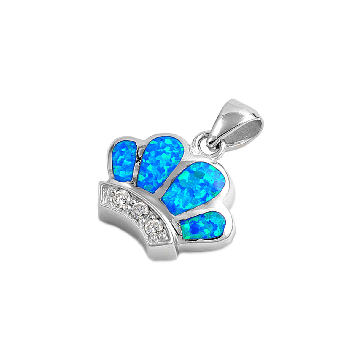 Silver Lab Opal Pendant - Crown
