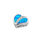 Silver Lab Opal Pendant - Heart