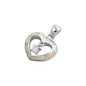 Silver Lab Opal Pendant - Heart