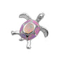 Silver Lab Opal Pendant - Turtle