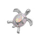 Silver Lab Opal Pendant - Turtle