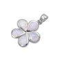 Silver Lab Opal Pendant - Plumeria