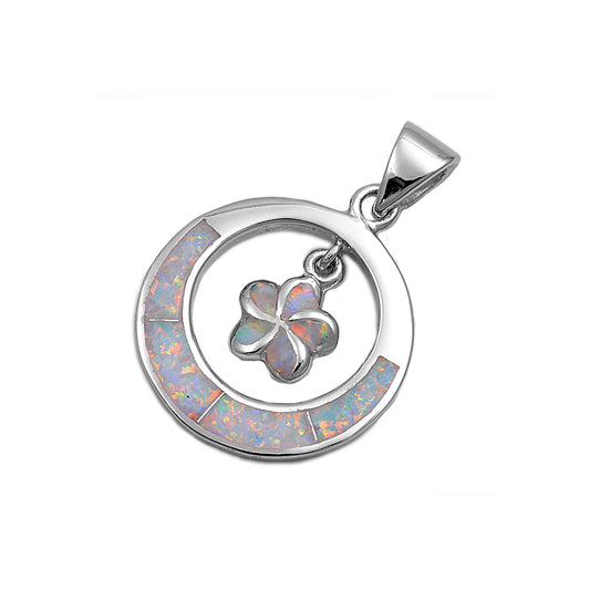 Silver Lab Opal Pendant - Plumeria