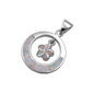 Silver Lab Opal Pendant - Plumeria